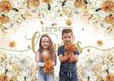 7x5ft Let’s Give Thanks Backdrop with Flowers Pumpkin for Thanksgiving Decor