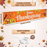 Happy Thanksgiving Outdoor Banner XL 120x20 Inch Yard Sign for Festive Decor