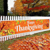 Happy Thanksgiving Outdoor Banner XL 120x20 Inch Yard Sign for Festive Decor