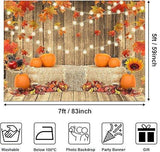 Fall Pumpkin Photography Backdrop 7x5FT Rustic Thanksgiving Harvest & Autumn Decor