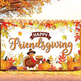 Happy Friendsgiving Banner 72x44 Inch Backdrop for Party & Photography Decor