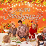 8x6FT Happy Thanksgiving Backdrop Autumn Harvest Maple Leaves Turkey Pumpkin Decor