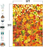 5x7FT Fall Maple Leaves Backdrop Autumn Harvest Forest Thanksgiving Party Decor