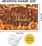 7x5FT Happy Thanksgiving Backdrop Give Thanks Pumpkin Harvest Rustic Turkey Party Decor