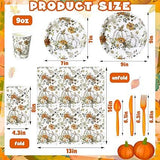 Fall Party Supplies Dinnerware: 400 Pcs for 50 Guests - Plates, Napkins & Cutlery