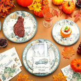 Thanksgiving Plates, Napkins & Cutlery Set: 264 Pcs Autumn Harvest Table Decor