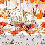 Fall Thanksgiving Tableware Set: 452 Pcs Plates, Napkins & Cutlery - Serves 50