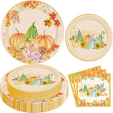 Fall Paper Plates & Napkins Set: 150 Pcs Pumpkin Dinnerware - Serves 50