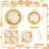 Fall Pumpkin Tableware Set: 96 Pcs Scalloped Plates, Napkins & Forks - Serves 24