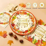 Thanksgiving Plates & Napkins Dinnerware Set: 129 Pcs Plates, Cups and Centerpieces