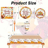Thanksgiving Party Supplies Set Disposable Plates Napkins Cutlery and Tableware for 24 Guests