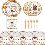 Happy Thanksgiving Tableware: 65 Pcs Turkey Pumpkin Dinnerware - Serves 16