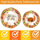 Thanksgiving Party Plates: Maple Leaf Autumn Tableware Set (96 Pcs)