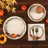 Fall Plates and Napkins Set 200 Pcs Disposable Watercolor Wreath Tableware for 50 Guests