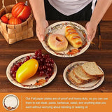 Fall Plates and Napkins Set 200 Pcs Disposable Watercolor Wreath Tableware for 50 Guests
