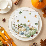 Watercolor Pumpkin Party Set: Disposable Autumn Tableware, 24 Guests