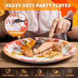 50PCS Thanksgiving Disposable Plates Set with Pumpkin Design for Fall Party, Serves 25