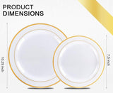 175PCS Gold Disposable Dinnerware Set for 25 Guests with Plates, Cups, Napkins & Silverware