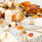 White and Gold Disposable Dinnerware Set: 25 Guest Party Supplies