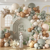 Dusty Green Nude Balloon Arch Kit for Neutral Baby Shower Birthday Party Decorations
