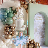 Dusty Green White Gold Balloons 50pcs Sage Olive Champagne for Wedding Baby Shower Party