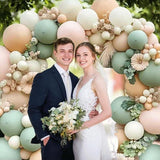 Dusty Green Pink Balloon Arch Kit Boho Garland for Bridal Shower Wedding Party