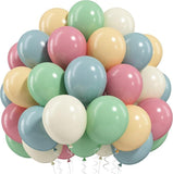 Pink Blue Green Balloons Retro Blush Sage Ivory Pastel for Baby Shower Birthday Party
