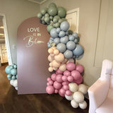 Pink Blue Green Balloons Retro Blush Sage Ivory Pastel for Baby Shower Birthday Party