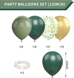 Green and Gold Balloons 12 Inch Emerald Sage Gold Confetti for Party Decorations
