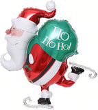 Christmas Foil Balloon Set with Santa Reindeer Snowman Candy Cane for Xmas Party