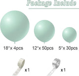 Pastel Mint Green Balloon Arch Kit: 84 Pcs Latex Balloons