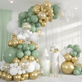 Sage Green & Gold Balloon Arch Kit: 133 Pcs Wedding, Baby Shower Decor