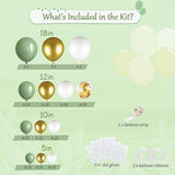 Sage Green & Gold Balloon Arch Kit: 133 Pcs Wedding, Baby Shower Decor
