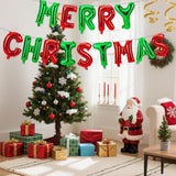 Merry Christmas Letter Foil Balloon Banner for Holiday Party and Home Decorations