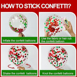 60 Pack Red and Green Confetti Balloons for Christmas Birthday and Party Decorations
