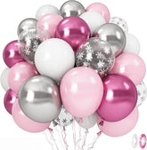 60PCS Pink Winter Wonderland Balloons Set for Princess Baby Shower Party Decor