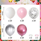 60PCS Pink Winter Wonderland Balloons Set for Princess Baby Shower Party Decor