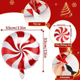 24PCS Christmas Candy Swirl Foil Balloons Set for Holiday and Birthday Decorations