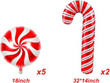 Gingerbread and Candy Cane Foil Balloons Set for Christmas Sweet Theme Party Decor