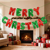 Merry Christmas Letter Foil Balloon Banner for Holiday Party Decorations