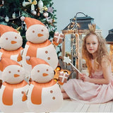 4PCS Christmas Snowman Foil Balloons Set for Holiday Party and Home Decorations