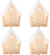 4PCS Gingerbread House Foil Balloons 21-Inch for Christmas and Holiday Party Decorations
