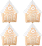 4PCS Gingerbread House Foil Balloons 21-Inch for Christmas and Holiday Party Decorations