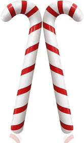 2PCS Inflatable Candy Cane Balloons for Christmas Outdoor and Party Decorations