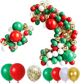 127pcs Red Green White Gold Balloon Garland Kit for Christmas Party Decorations