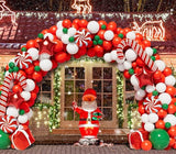 Christmas Balloon Arch Kit: Red, White, Candy Cane & Star Garland