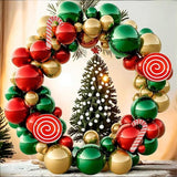160PCS Christmas Balloon Garland Kit Dusty Green Red Gold Balloons for Holiday Decor