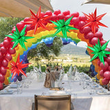 72 PCS Red Green Star Balloons 26 Inch Foil Cone Spike Balloons Christmas Decor