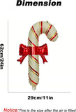 3 PCS Christmas Balloons Set Bow Candy Cane Santa Claus Foil Party Decorations