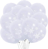 50 PCS Winter Snowflake Balloons Christmas Holiday Party Decorations Supplies